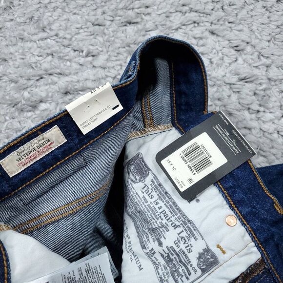 Levi's Premium Selvedge 501 High Rise Dark Wash Blue Jeans Women's Size 25 x 30 - Picture 8 of 10